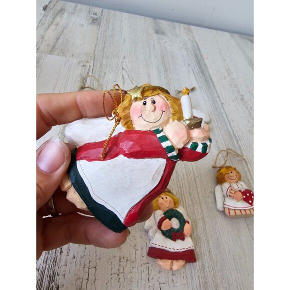 Vintage Eddie Walker Angel cherub ornament dreams wishes heart Xmas candle tree - Picture 2 of 11